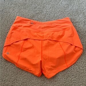 lululemon athletica Vibrant Orange Athletic Shorts